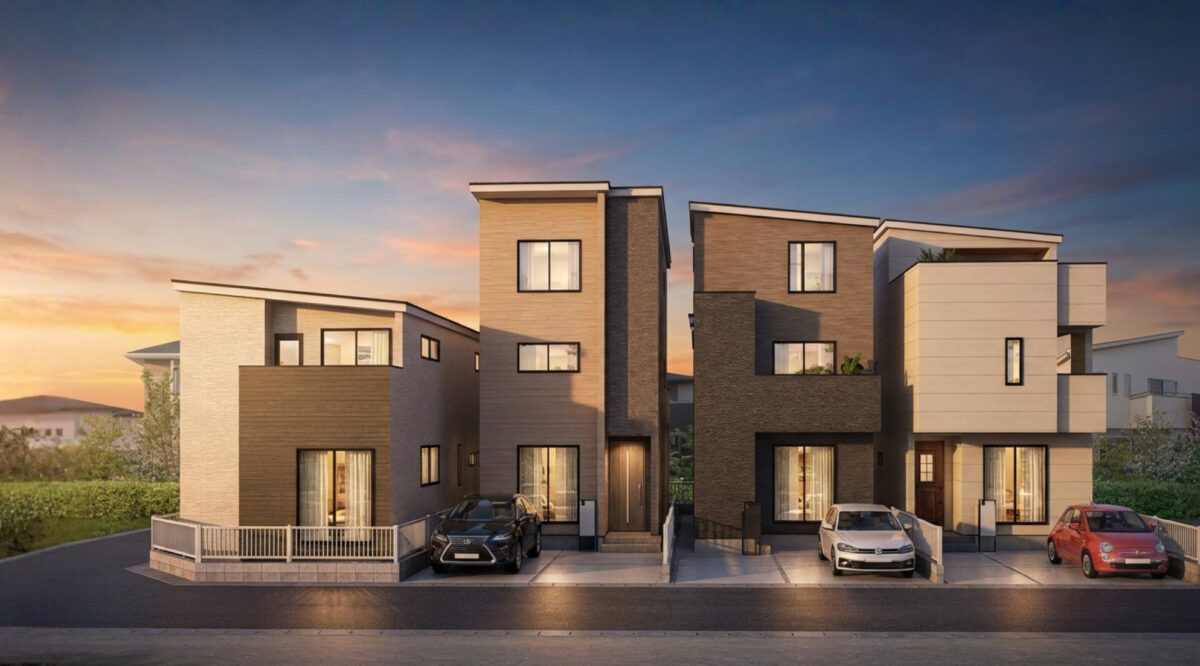 安城市百石町チラシ(外観パース)